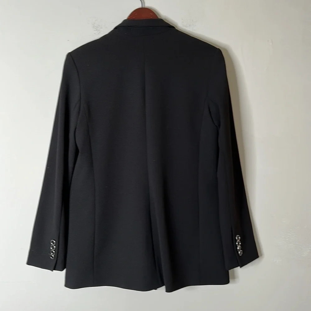 EXPRESS Black Double Breasted Women’s Zip jacket Blazer size Medium - Picture 3 of 4